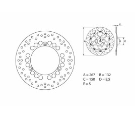 Disque de frein BREMBO Serie Oro rond fixe