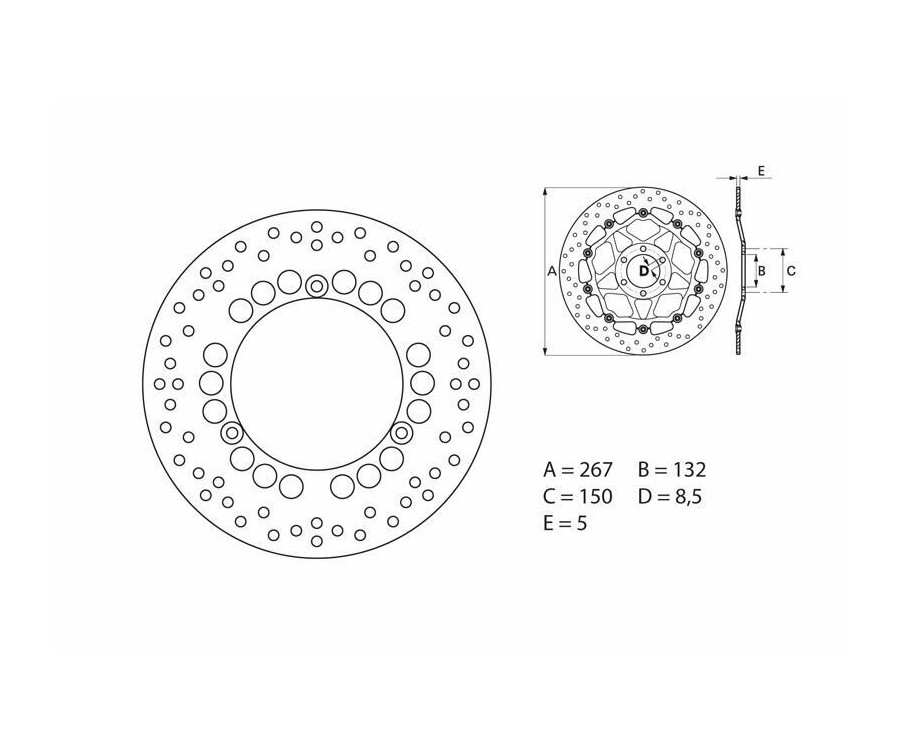 Disque de frein BREMBO Serie Oro rond fixe