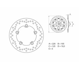 Disque de frein BREMBO Serie Oro rond fixe - 1035436