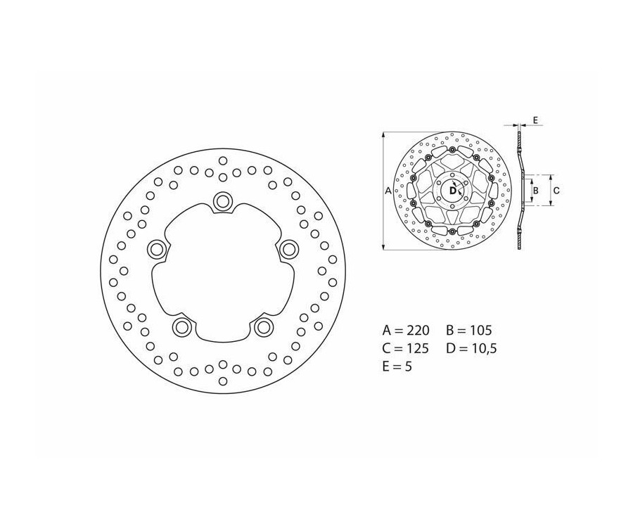 Disque de frein BREMBO Serie Oro rond fixe