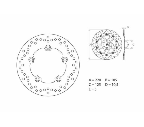 Disque de frein BREMBO Serie Oro rond fixe - 1035436