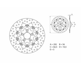 Disque de frein BREMBO Serie Oro rond flottant