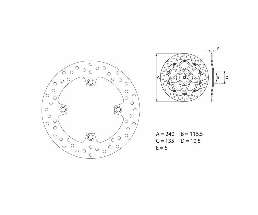 Disque de frein BREMBO Serie Oro rond fixe