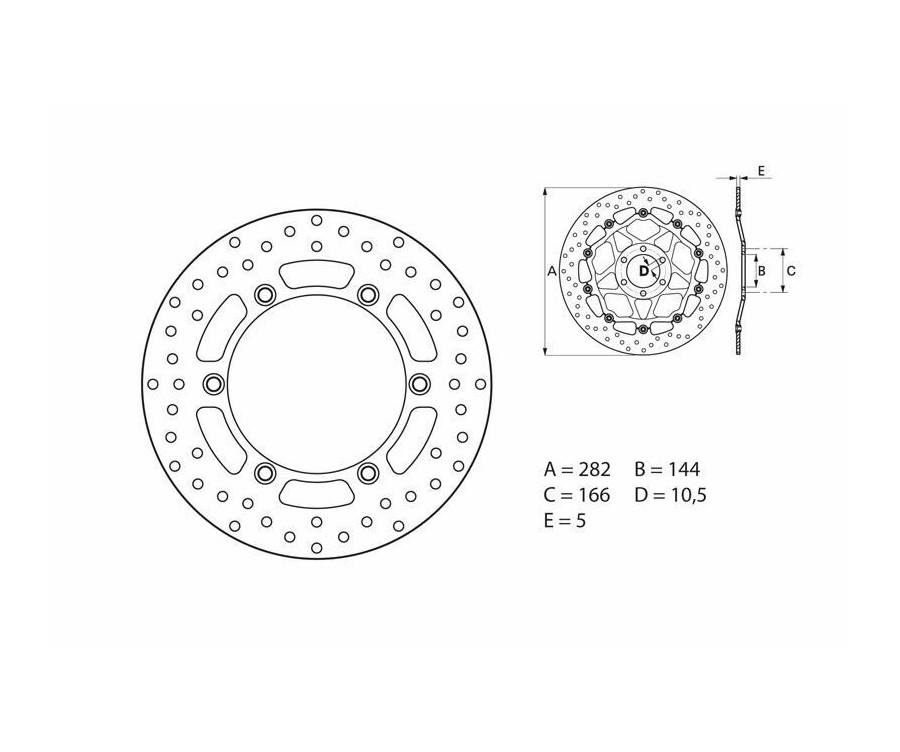 Disque de frein BREMBO Serie Oro rond fixe