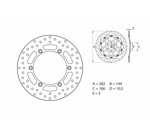 Disque de frein BREMBO Serie Oro rond fixe - 1035533