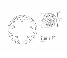 Disque de frein BREMBO Serie Oro rond fixe - 1048780