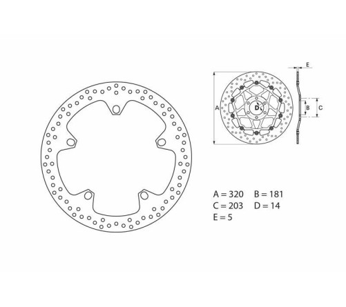 Disque de frein BREMBO Serie Oro rond fixe - 1048780