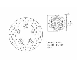 Disque de frein BREMBO Serie Oro rond fixe - 1035455