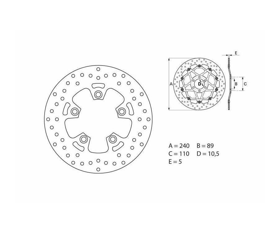 Disque de frein BREMBO Serie Oro rond fixe