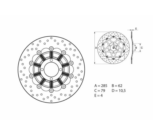 Disque de frein BREMBO Serie Oro rond flottant - 1035581