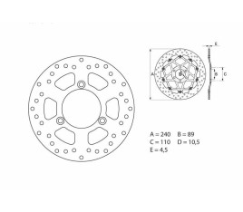 Disque de frein BREMBO Serie Oro rond fixe - 1035454