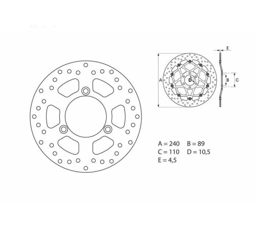 Disque de frein BREMBO Serie Oro rond fixe - 1035454