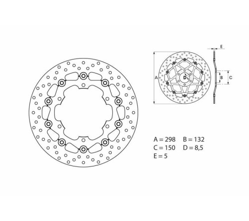 Disque de frein BREMBO Serie Oro rond flottant - 1035595