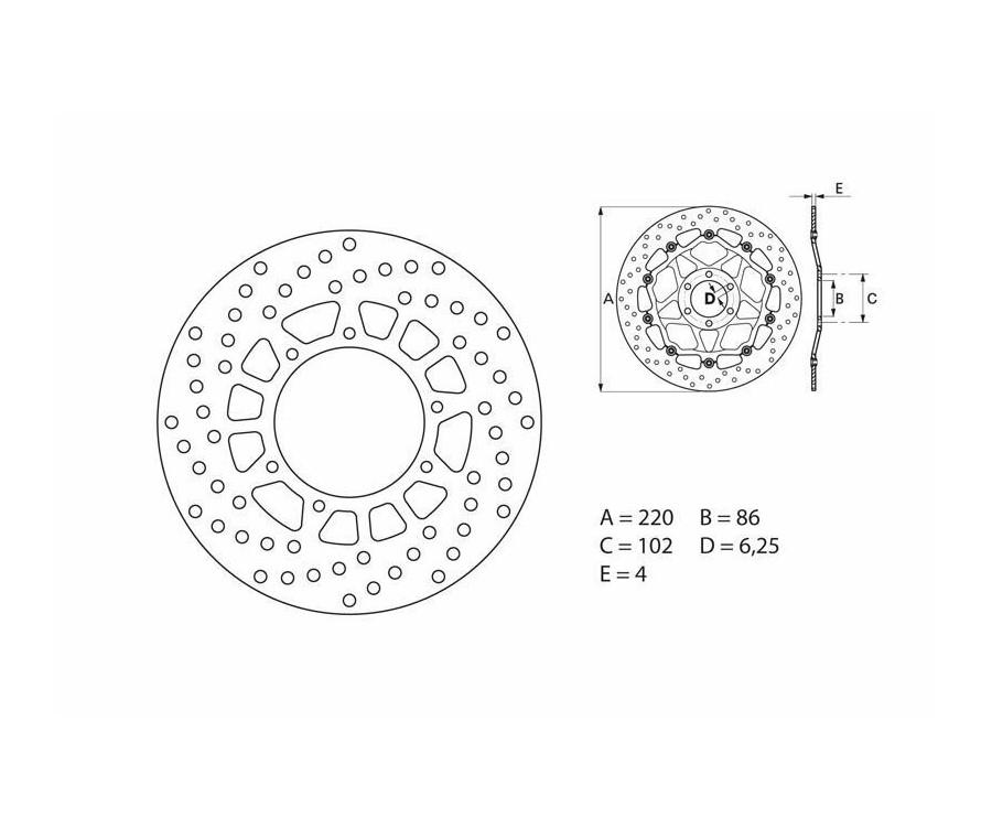 Disque de frein BREMBO Serie Oro rond fixe