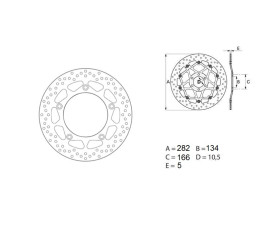 Disque de frein BREMBO Serie Oro rond fixe