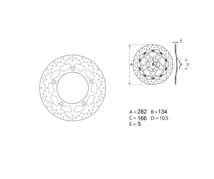 Disque de frein BREMBO Serie Oro rond fixe