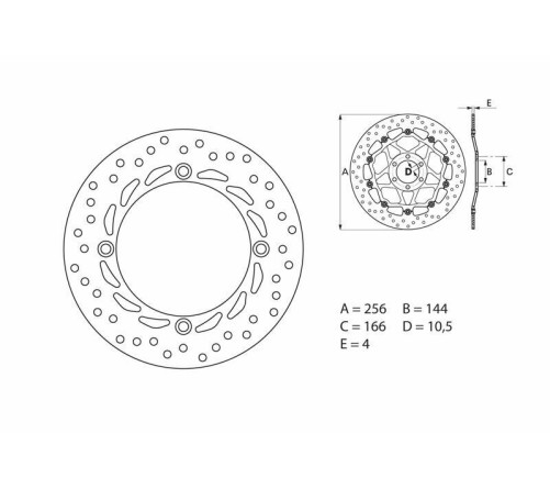 Disque de frein BREMBO Serie Oro rond fixe - 1035485