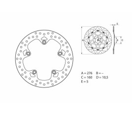 Disque de frein BREMBO Serie Oro rond fixe - 1035538