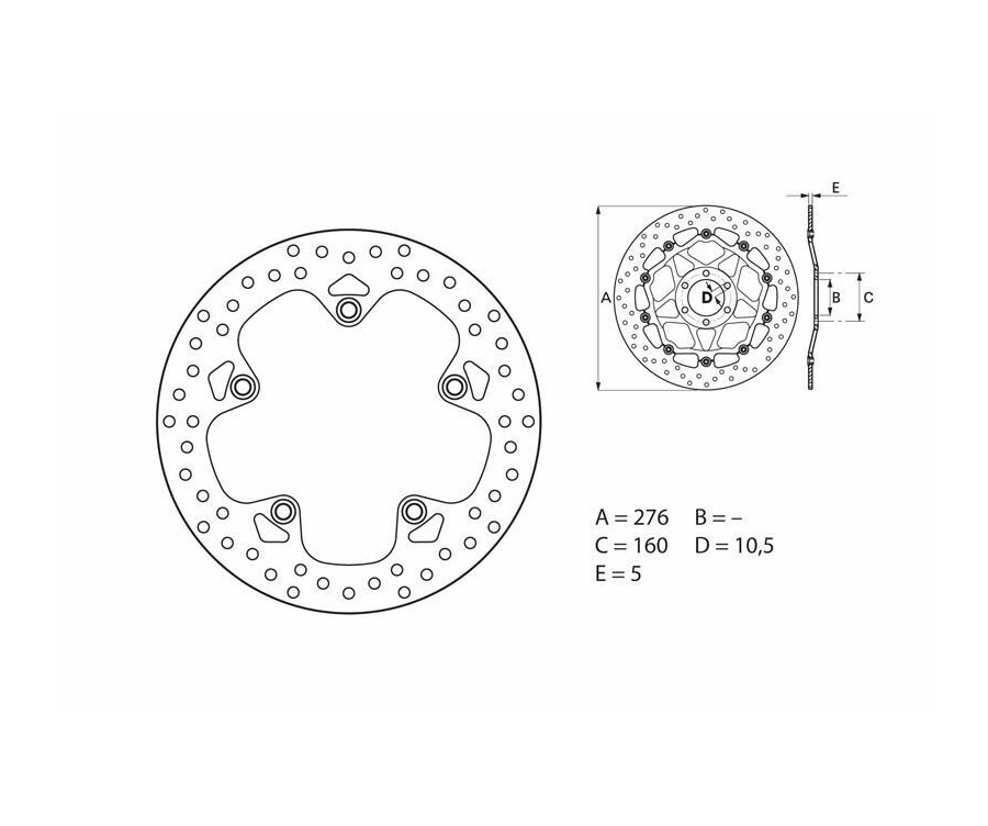 Disque de frein BREMBO Serie Oro rond fixe