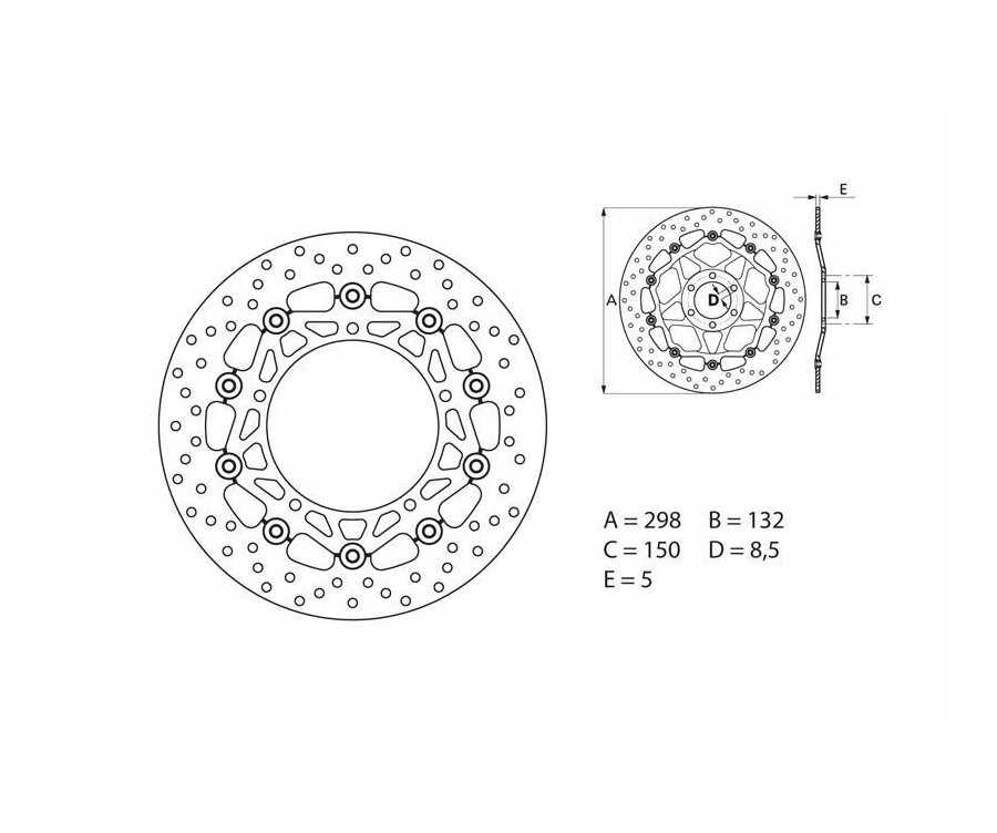 Disque de frein BREMBO Serie Oro rond flottant