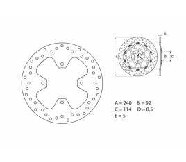 Disque de frein BREMBO Serie Oro rond fixe - 1035461