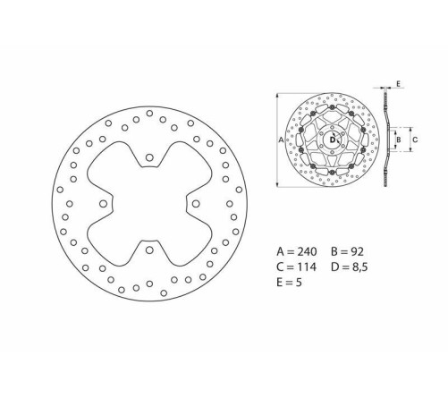 Disque de frein BREMBO Serie Oro rond fixe - 1035461