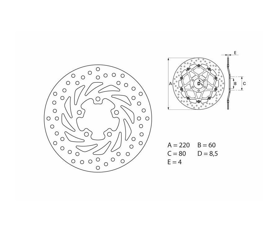 Disque de frein BREMBO Serie Oro rond fixe