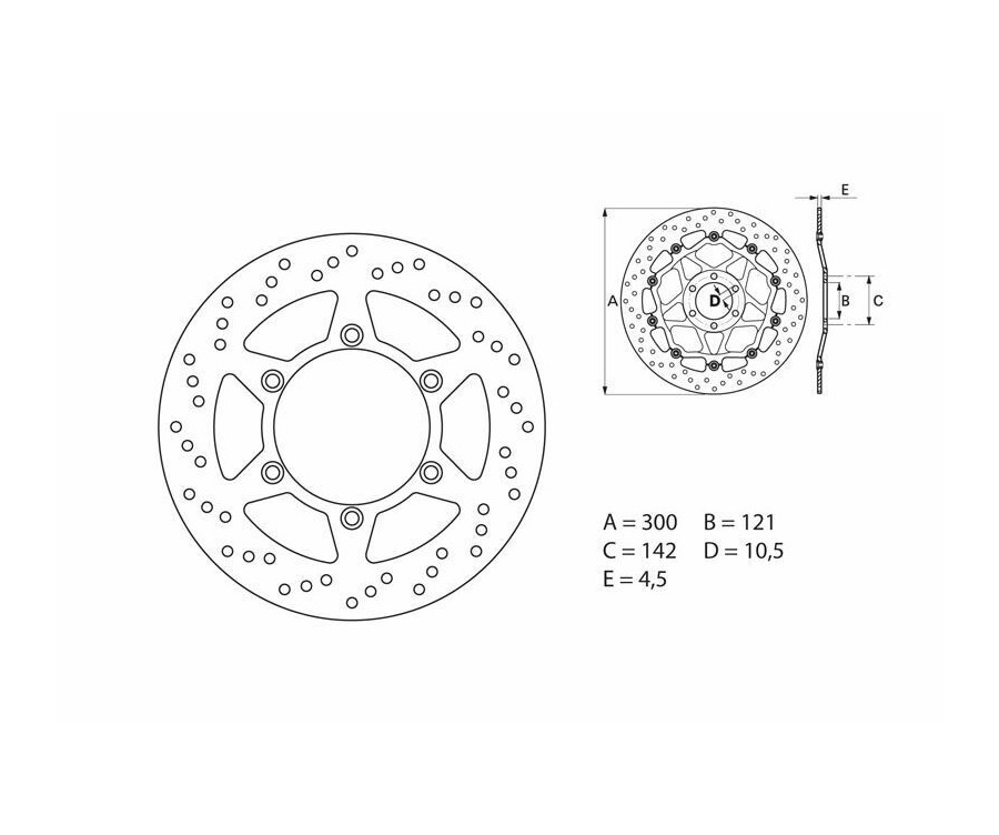 Disque de frein BREMBO Serie Oro rond fixe