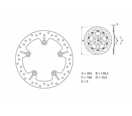 Disque de frein BREMBO Serie Oro rond fixe - 1035500