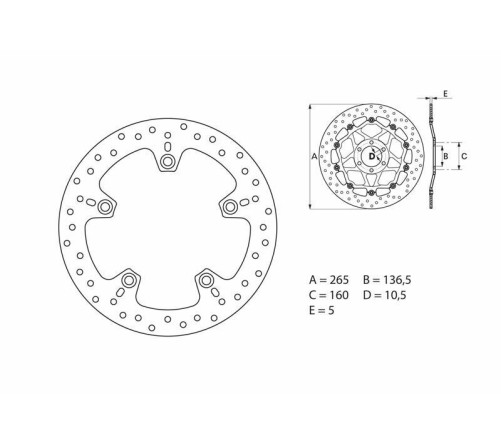 Disque de frein BREMBO Serie Oro rond fixe - 1035500