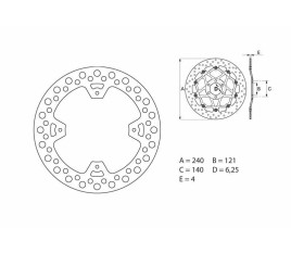 Disque de frein BREMBO Serie Oro rond fixe - 1035469