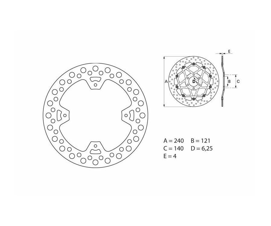 Disque de frein BREMBO Serie Oro rond fixe