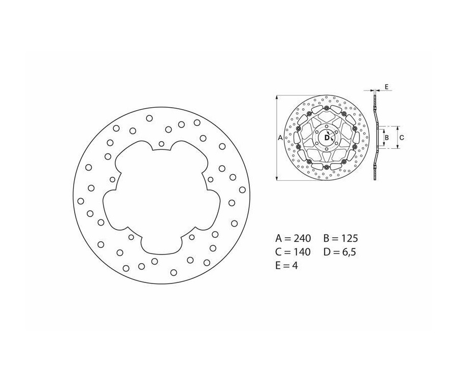 Disque de frein BREMBO Serie Oro rond fixe