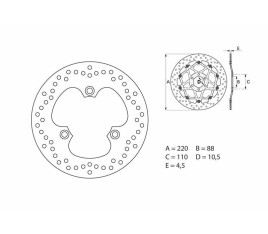 Disque de frein BREMBO Serie Oro rond fixe - 1035430