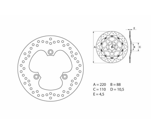 Disque de frein BREMBO Serie Oro rond fixe - 1035430