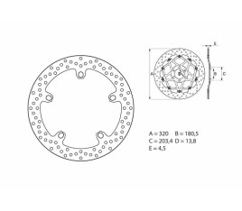 Disque de frein BREMBO Serie Oro rond fixe - 1035545