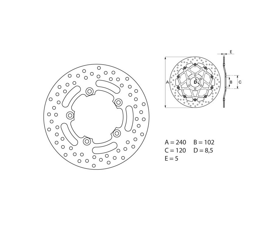 Disque de frein BREMBO Serie Oro rond fixe