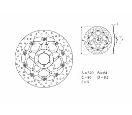 Disque de frein BREMBO Serie Oro rond flottant