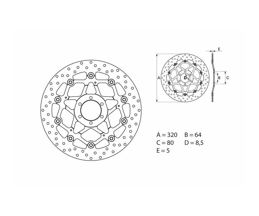 Disque de frein BREMBO Serie Oro rond flottant