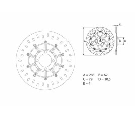 Disque de frein BREMBO Serie Oro rond fixe - 1035510