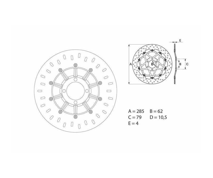 Disque de frein BREMBO Serie Oro rond fixe