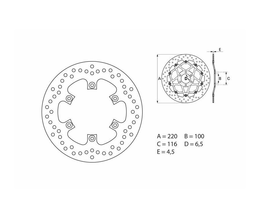 Disque de frein BREMBO Serie Oro rond fixe