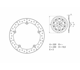 Disque de frein BREMBO Serie Oro rond fixe - 1035536