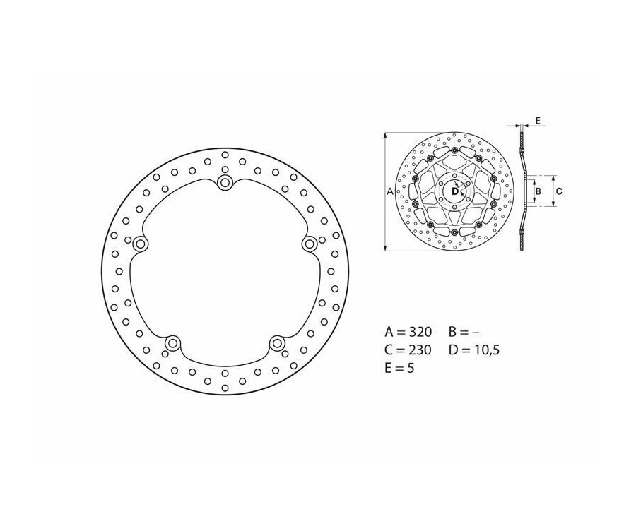 Disque de frein BREMBO Serie Oro rond fixe