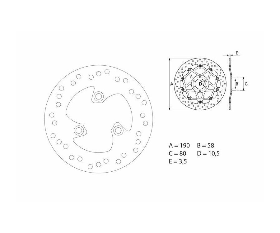 Disque de frein BREMBO Serie Oro rond fixe