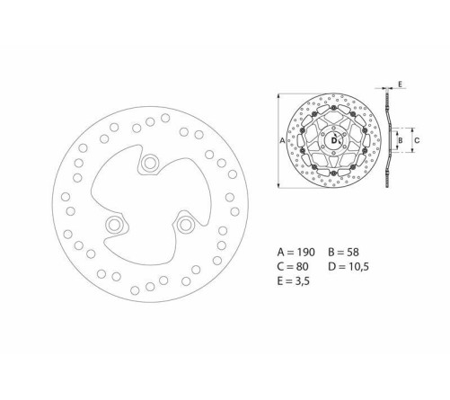 Disque de frein BREMBO Serie Oro rond fixe - 1035406