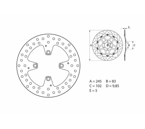 Disque de frein BREMBO Serie Oro rond fixe - 1035540