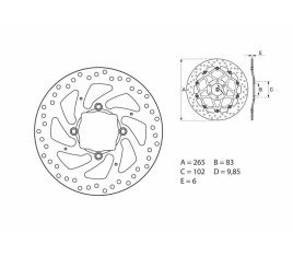 Disque de frein BREMBO Serie Oro rond fixe - 1035541