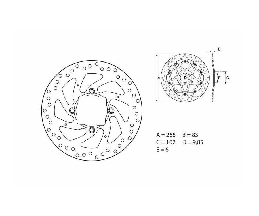 Disque de frein BREMBO Serie Oro rond fixe