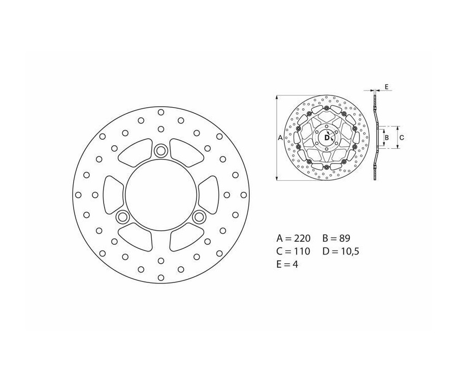 Disque de frein BREMBO Serie Oro rond fixe